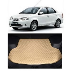 7D Car Trunk/Boot/Dicky PU Leatherette Mat for	Etios  - Beige